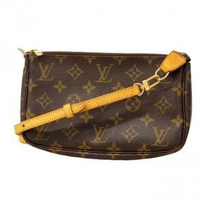 LOUIS VUITTON Brown Monogram Pochette Pouch